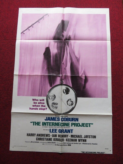 THE INTERNECINE PROJECT FOLDED US ONE SHEET POSTER JAMES COBURN LEE GRANT