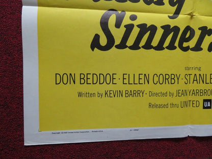 SAINTLY SINNERS FOLDED US ONE SHEET POSTER DON BEDDOE ELLEN CORBY 1962