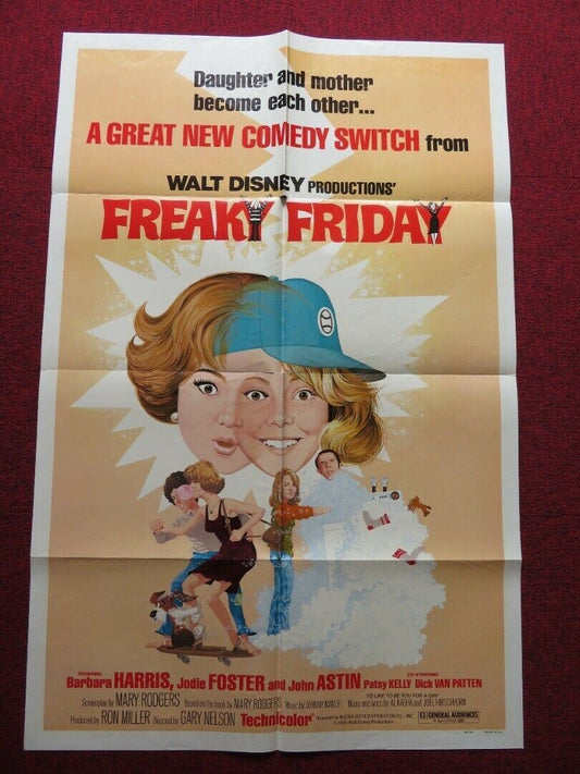 FREAKY FRIDAY FOLDED US ONE SHEET POSTER DISNEY JODIE FOSTER BARBARA HARRIS 1977