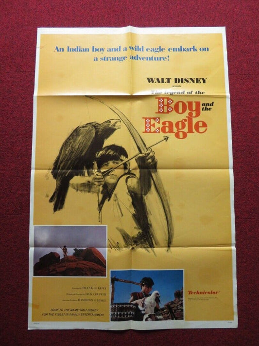 THE LEGEND OF THE BOY AND THE EAGLE FOLDED US ONE SHEET POSTER DISNEY 1967