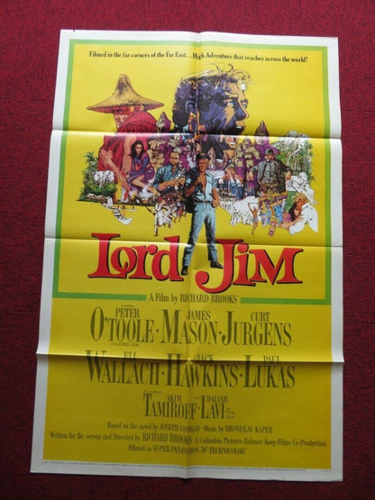 LORD JIM FOLDED US ONE SHEET POSTER PETER O'TOOLE JAMES MASON 1965