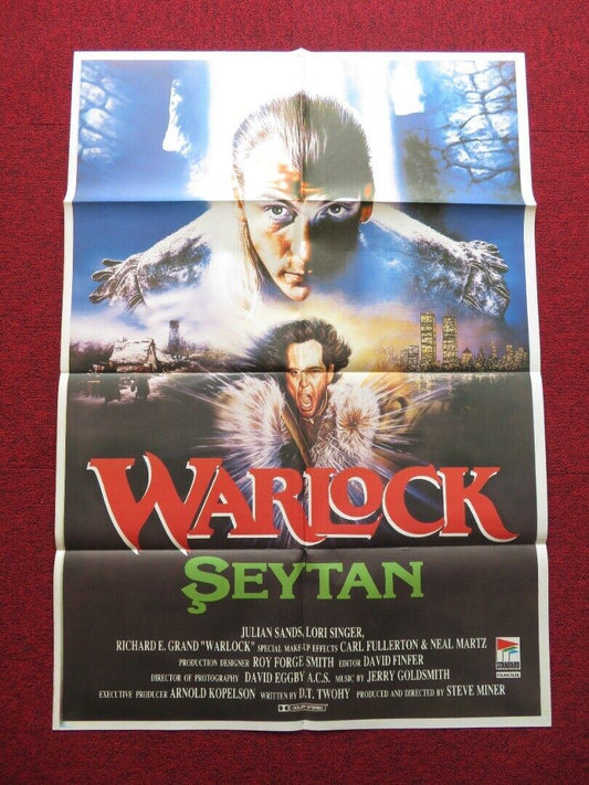 WARLOCK FOLDED TURKISH ONE SHEET POSTER JULIAN SANDS RICHARD E. GRANT 1989