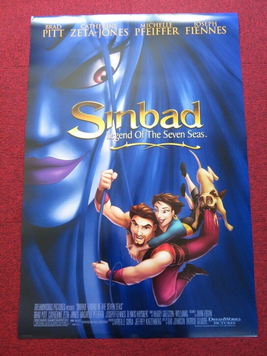 SINBAD LEGEND OF THE SEVEN SEAS US ONE SHEET ROLLED POSTER BRAD PITT 2003