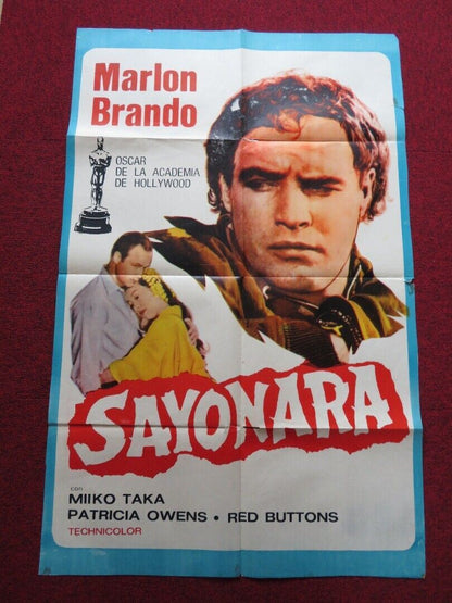 SAYONARA FOLDED ARGENTINA ONE SHEET POSTER MARLON BRANDO JAMES GARNER