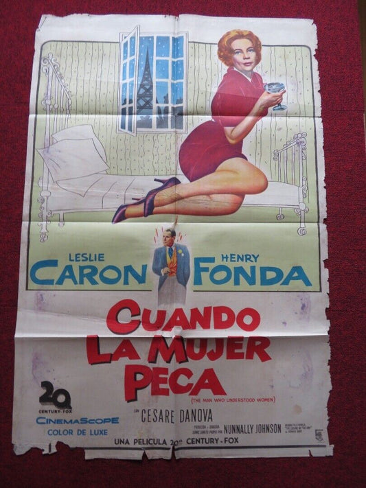 THE MAN WHO UNDERSTOOD WOMEN FOLDED ARGENTINA ONE SHEET POSTER HENRY FONDA