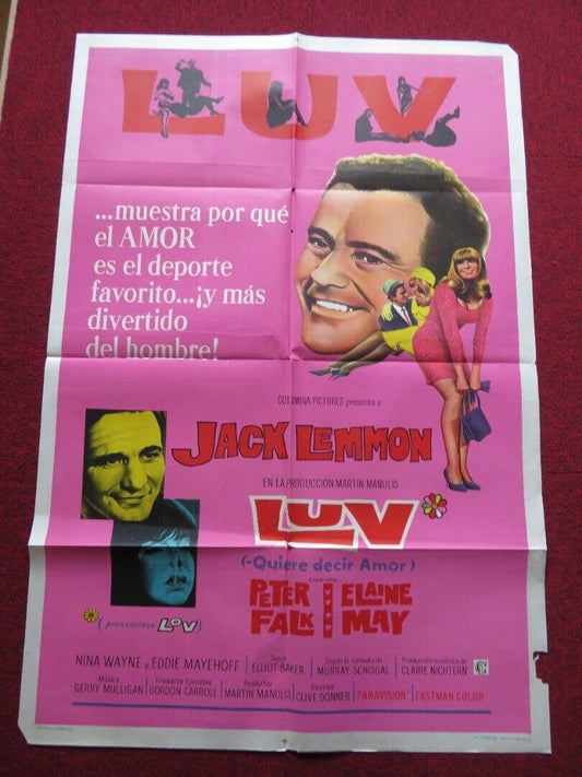 LUV FOLDED ARGENTINA ONE SHEET POSTER JACK LEMMON PETER FALK 1967