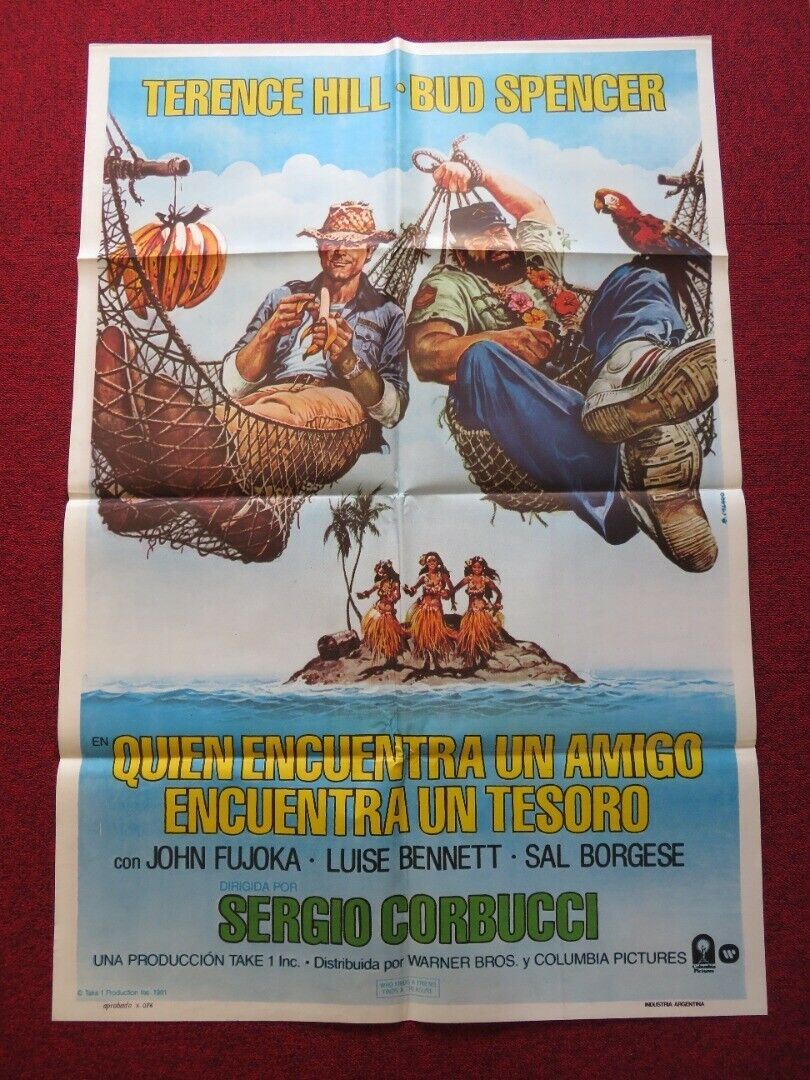 WHO FINDS A FRIEND FINDS A TREASURE FOLDED ARGENTINA ONE SHEET POSTER B. SPENCER