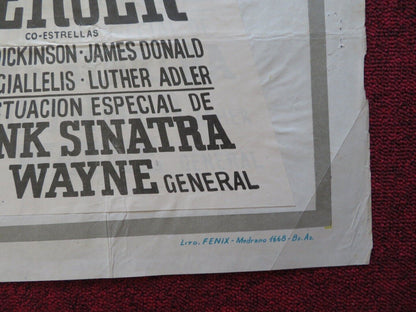 CAST A GIANT SHADOW FOLDED ARGENTINA ONE SHEET POSTER KIRK DOUGLAS YUL BRYNNER