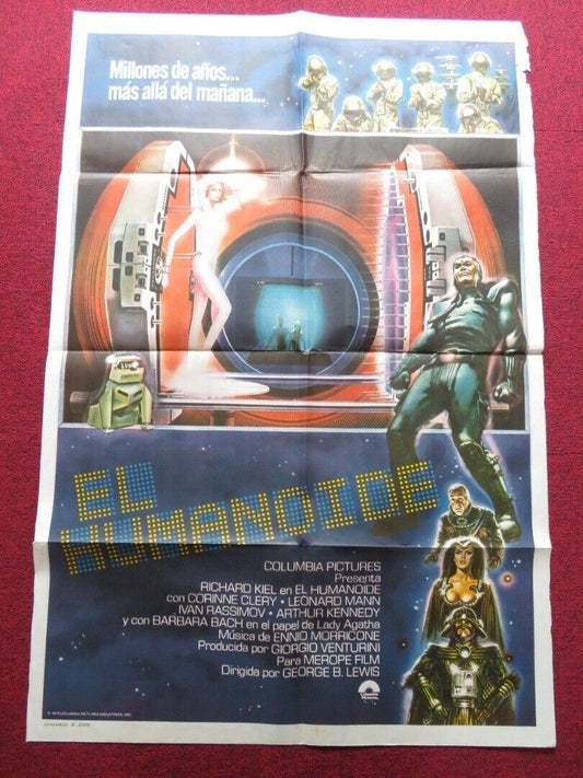 THE HUMANOID FOLDED ARGENTINA ONE SHEET POSTER RICHARD KIEL CORRINE CLERY 1979