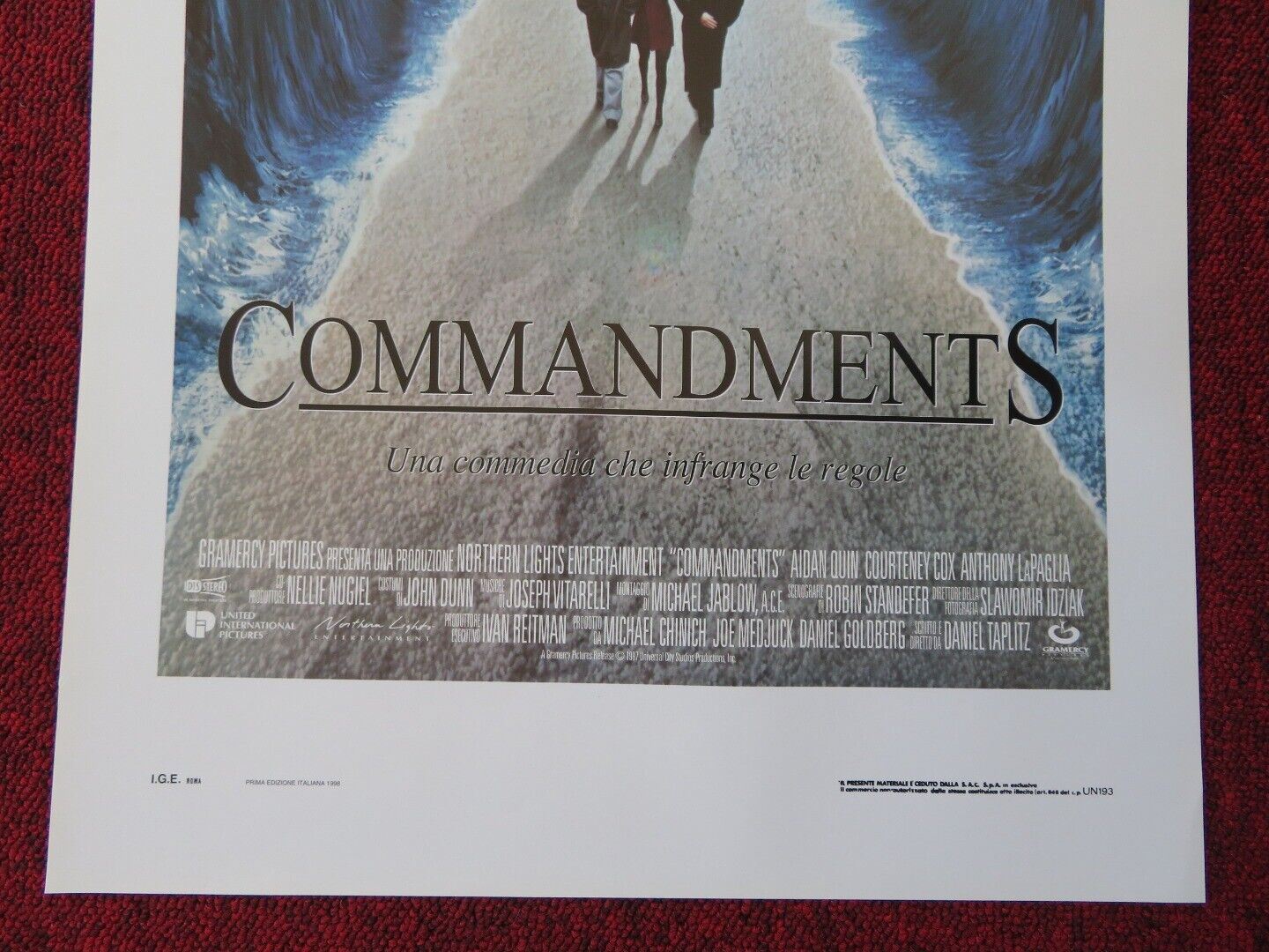 COMMANDMENTS  ITALIAN LOCANDINA (27.5"x13") POSTER  COURTNEY COX 1998