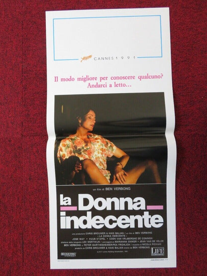 THE INDECENT WOMAN  ITALIAN LOCANDINA (27.5"x13") POSTER JOSE WAY 1991