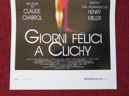 QUIET DAYS IN CLICHY  ITALIAN LOCANDINA (27.5"x13") POSTER BARBARA DE ROSSI 1991