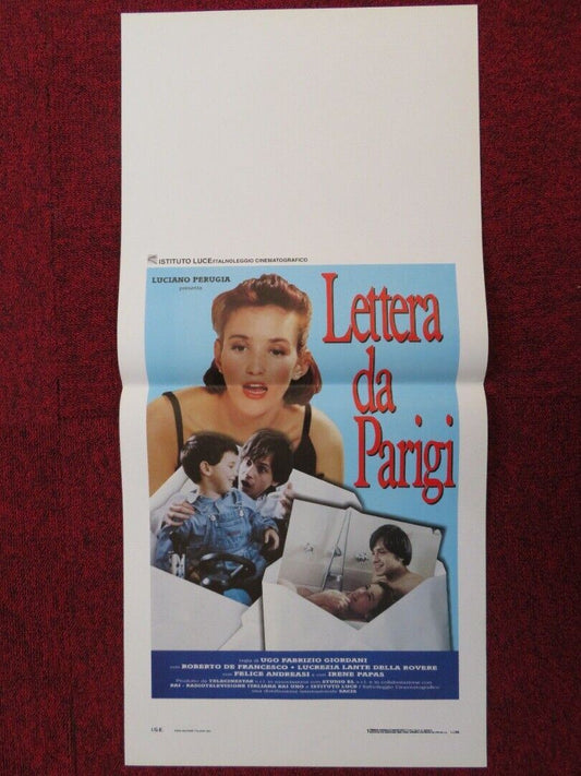 LETTERA DA PARIGI  ITALIAN LOCANDINA (27.5"x13") POSTER ROBERTO DE FRANCESCO '92