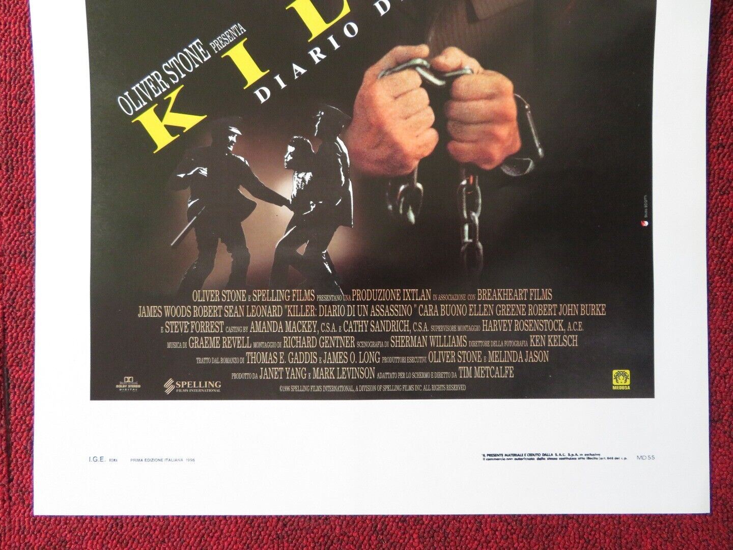 KILLER: A JOURNAL OF MURDER ITALIAN LOCANDINA (27.5"x13") POSTER JAMES WOOD '96