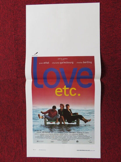 LOVE ETC.  ITALIAN LOCANDINA (27.5"x13") POSTER CHARLOTTE GAINSBOURG 1997