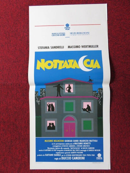 NOTTATACCIA  ITALIAN LOCANDINA (27.5"x13") POSTER MASSIMO WERTMULLER 1992