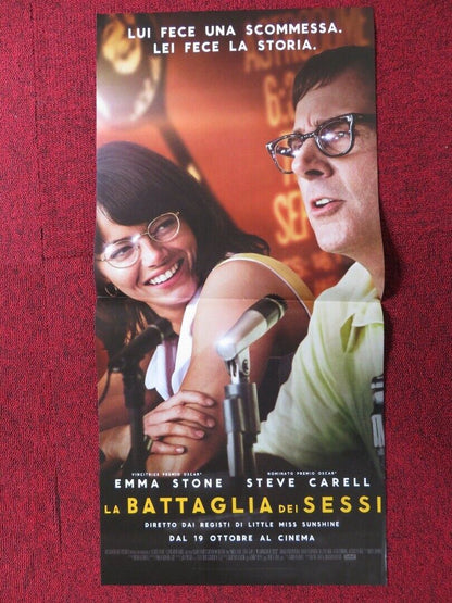 BATTLE OF THE SEXES ITALIAN LOCANDINA (27"x13") POSTER EMMA STONE 2017