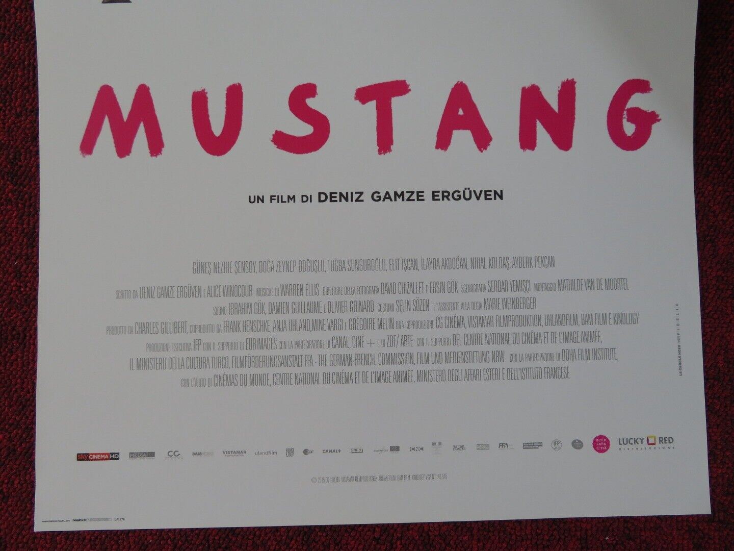 MUSTANG  ITALIAN LOCANDINA (27"x12.5") POSTER GUNES SENSOY DOGA ZEYNEP 2015