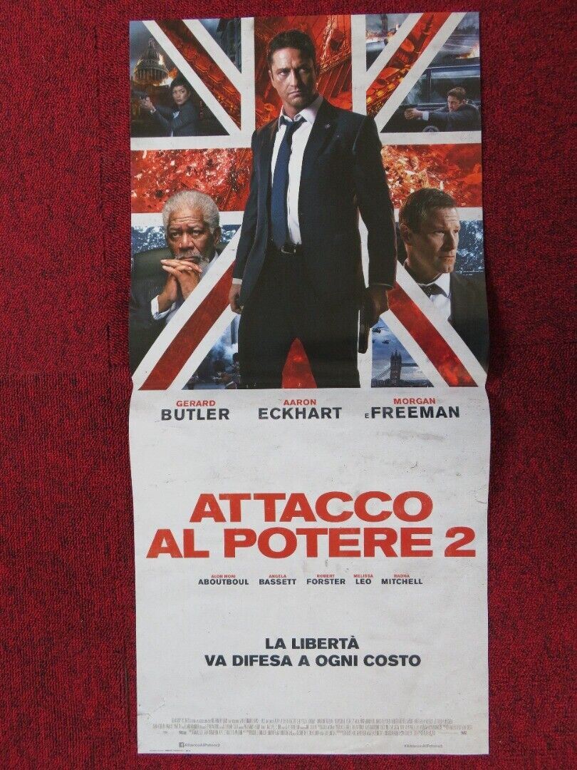 LONDON HAS FALLEN  ITALIAN LOCANDINA (26.5"x12.5") POSTER MORGAN FREEMAN 2016