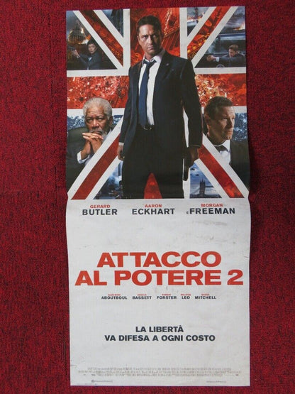 LONDON HAS FALLEN  ITALIAN LOCANDINA (26.5"x12.5") POSTER MORGAN FREEMAN 2016