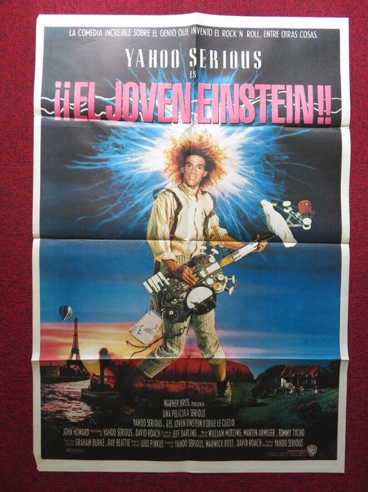 YOUNG EINSTEIN FOLDED ARGENTINA POSTER YAHOO SERIOUS ODILE LE CLEZIO 1988