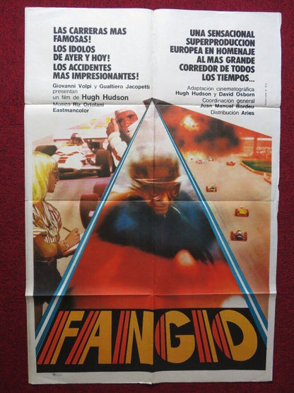 FANGIO FOLDED ARGENTINA POSTER JUEN MANUEL FANIO 1980