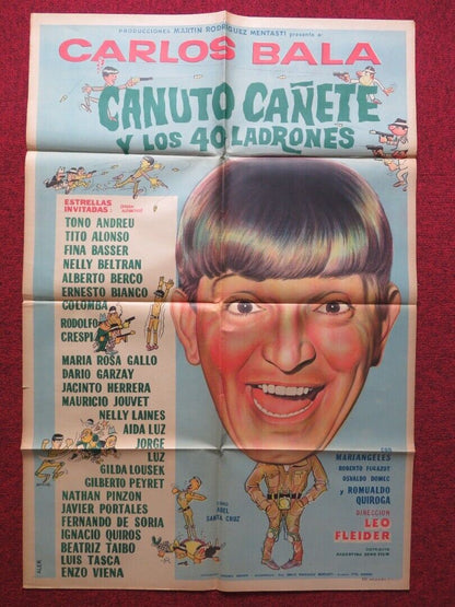 CANUTO CANETE Y LOS 40 LADRONES FOLDED ARGENTINA POSTER CARLOS BALA 1964