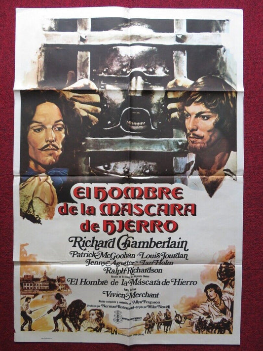 THE MAN IN THE IRON MASK FOLDED ARGENTINA POSTER RICHARD CHAMBERLAIN 1977