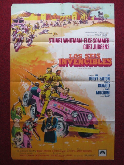 THE INVINCIBLE SIX FOLDED ARGENTINA POSTER STUART WHITMAN ELKE SOMMER 1970