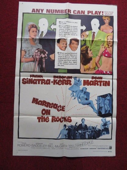 MARRIAGE ON THE ROCKS FOLDED US ONE SHEET POSTER SINATRA DEBORAH KERR 1965