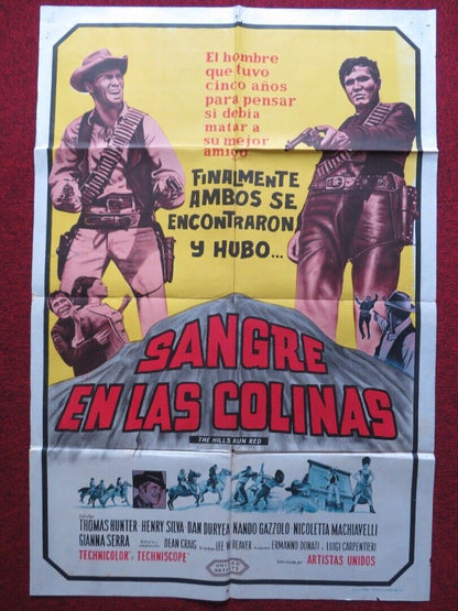 THE HILLS RUN RED FOLDED ARGENTINA POSTER THOMAS HUNTER HENRY SILVA 1966