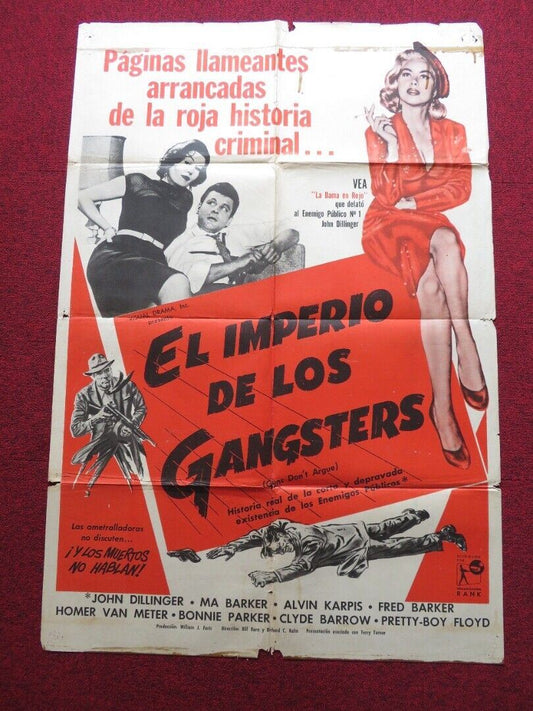 GUNS DON'T ARGUE FOLDED ARGENTINA POSTER MYRON HEALEY JEAN HARVEY 1957