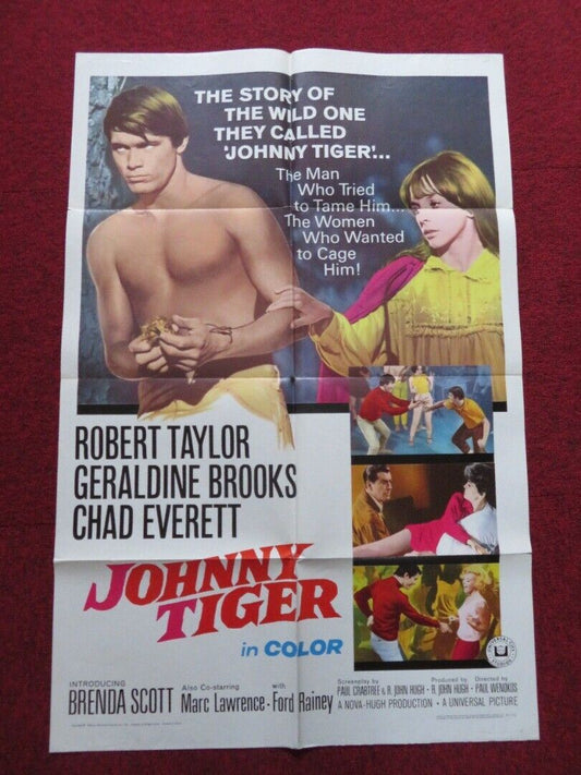 JOHNNY TIGER FOLDED US ONE SHEET POSTER ROBERT TAYLOR CHAD EVERETT 1966