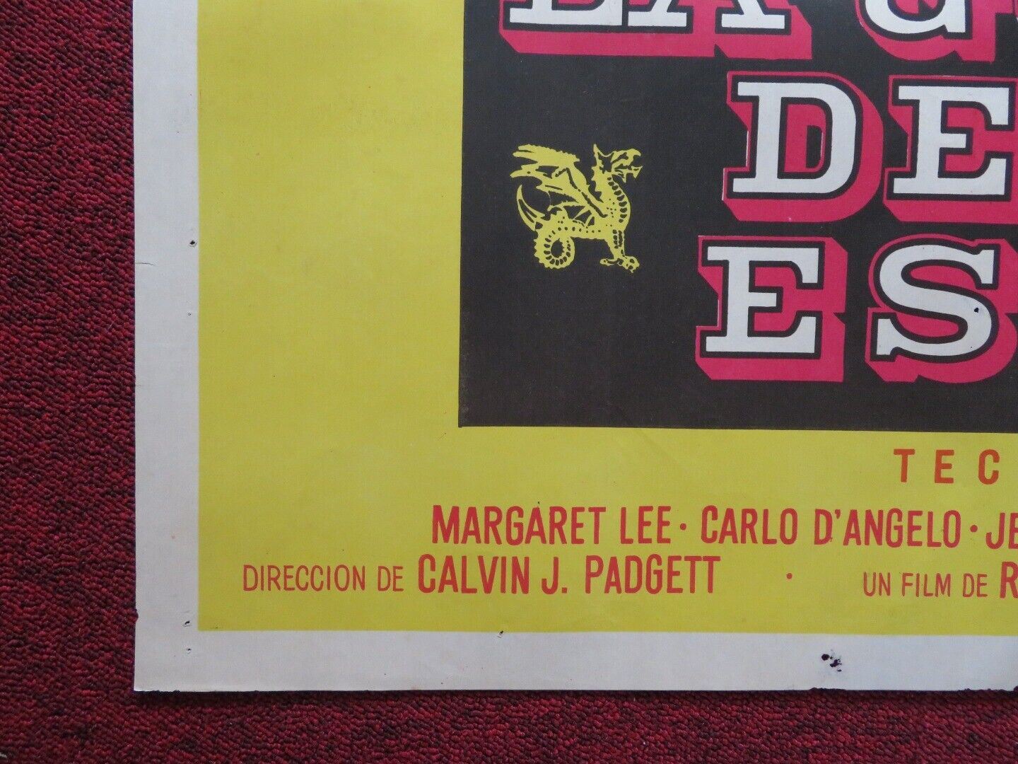 SECRET AGENT SUPER DRAGON FOLDED ARGENTINA POSTER RAY DANTON MARGARET LEE 1966