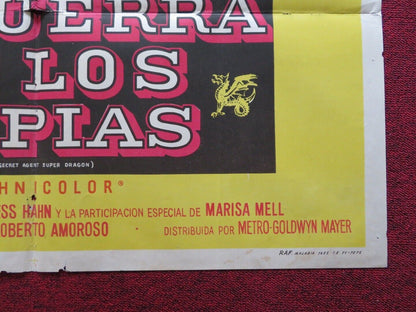 SECRET AGENT SUPER DRAGON FOLDED ARGENTINA POSTER RAY DANTON MARGARET LEE 1966