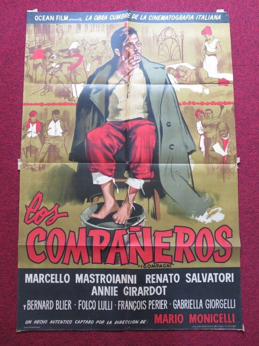 THE ORGANISER FOLDED ARGENTINA POSTER MARCELLO MASTROIANNI RENATO SALVATORI 1963