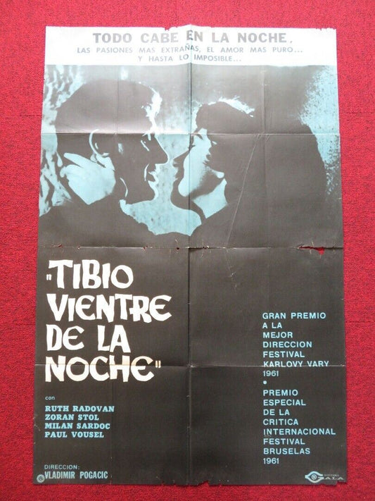 SATURDAY NIGHT  FOLDED ARGENTINA POSTER RUTH RADOVAN ZORAN STOL 1957