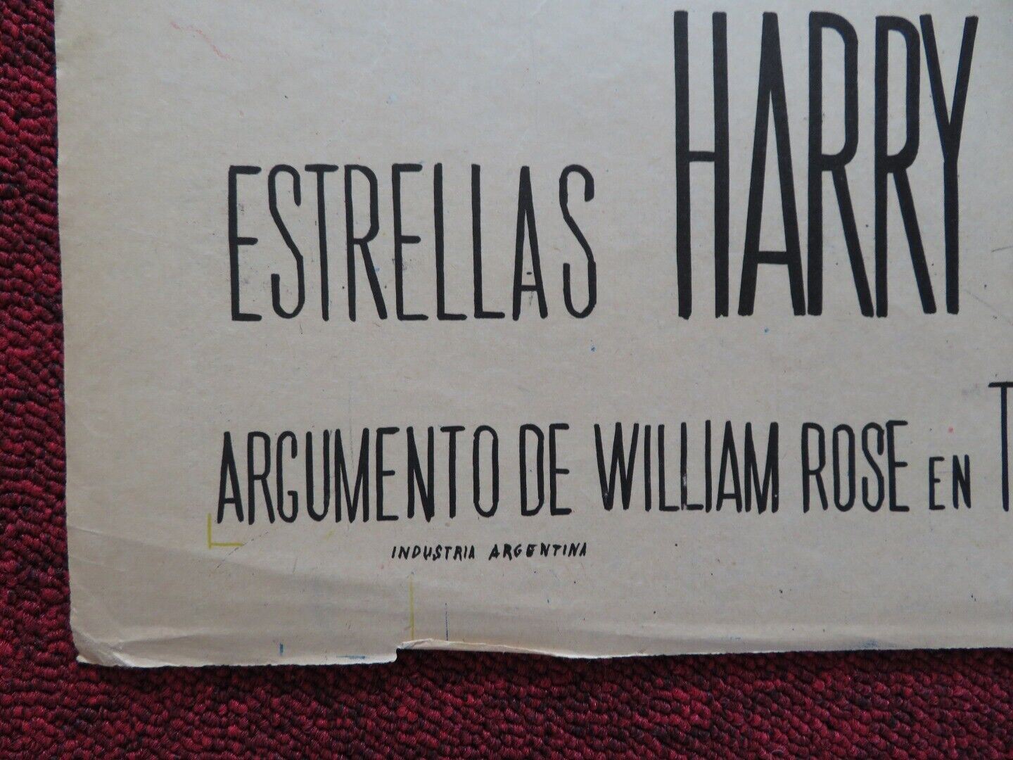 DAVY FOLDED ARGENTINA POSTER HARRY SECOMBE RON RANDELL 1958