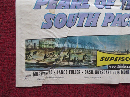 PEARL OF THE SOUTH PACIFIC FOLDED US ONE SHEET POSTER VIRGINIA MAYO 1955