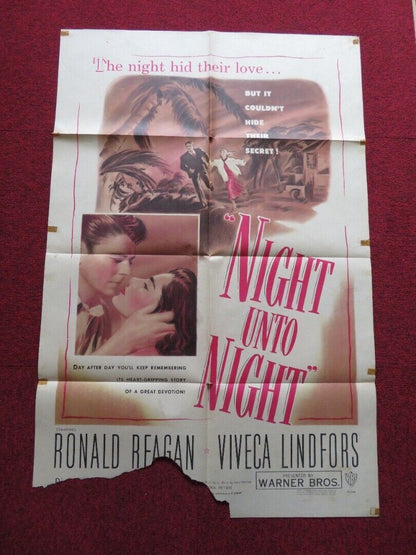 NIGHT UNTO NIGHT FOLDED US ONE SHEET POSTER RONALD REGAN VIVECA LINDFORS 1949