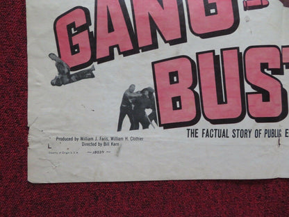 GANG BUSTERS FOLDED US ONE SHEET POSTER MYRON HEALEY DON C.HARVEY 1954