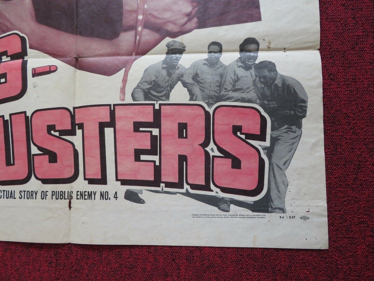 GANG BUSTERS FOLDED US ONE SHEET POSTER MYRON HEALEY DON C.HARVEY 1954