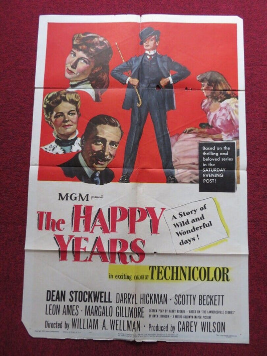 HAPPY YEARS FOLDED US ONE SHEET POSTER DEAN STOCKWELL DARRYL HICKMAN 1950