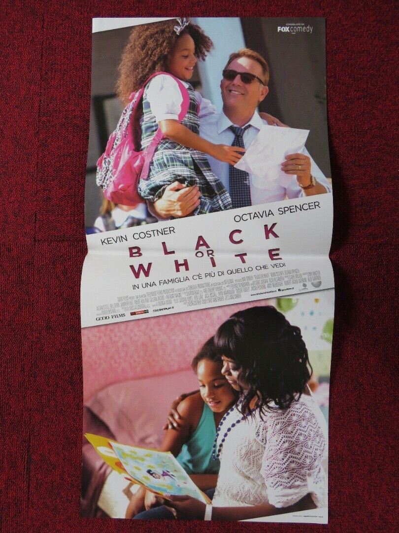 BLACK OR WHITE ITALIAN LOCANDINA (26.5"x12.5") POSTER KEVIN COSTNER 2014