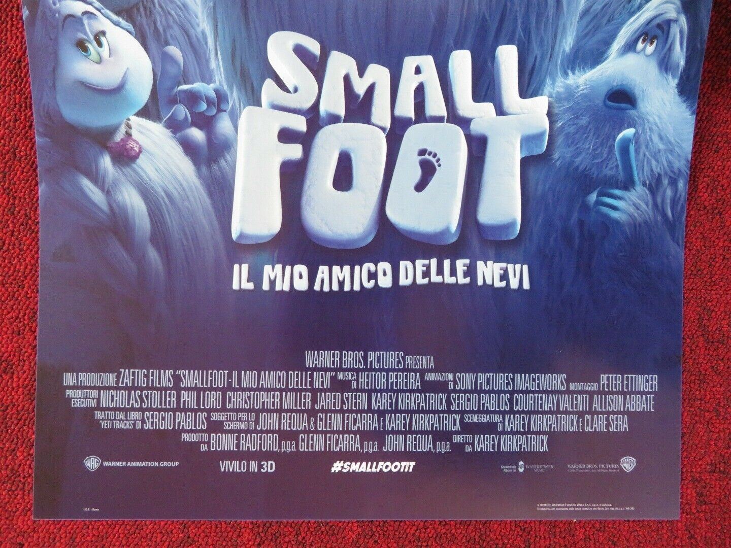 SMALL FOOT ITALIAN LOCANDINA (26.5"x12.5") POSTER LORENZO LICITRA 2008