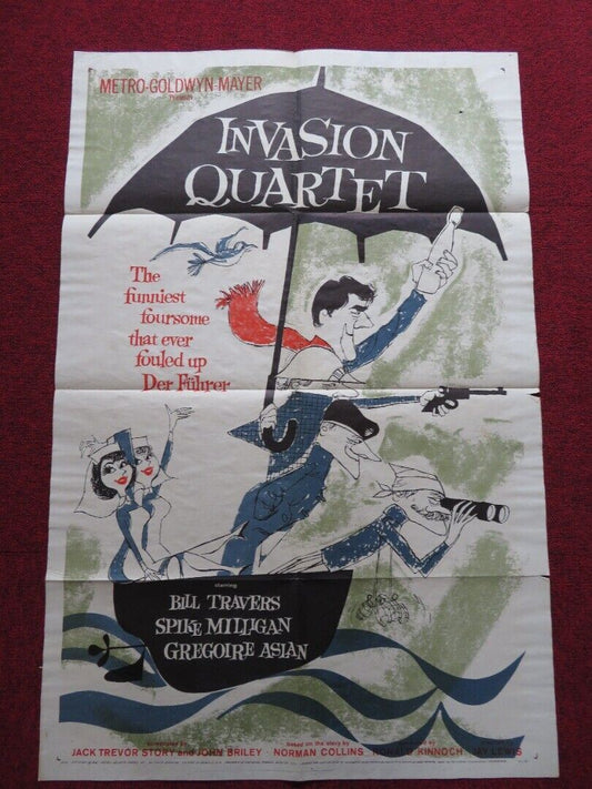 INVASION QUARTET FOLDED US ONE SHEET POSTER BILL TRAVERS SPIKE MILLIGAN 1961