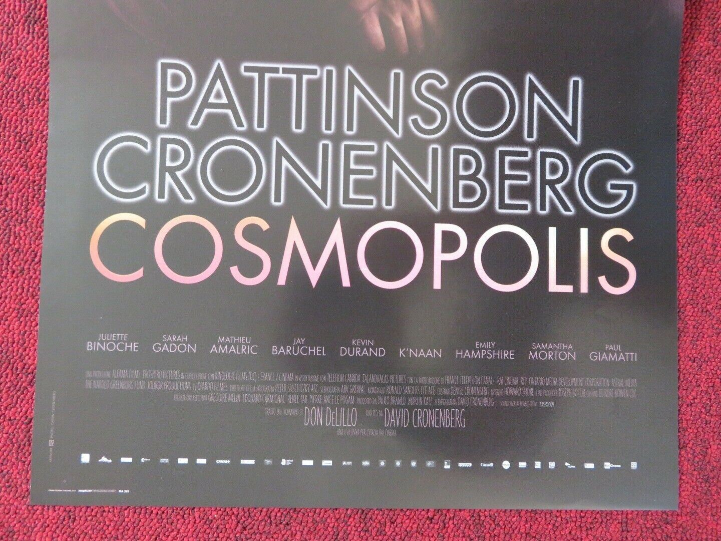 COSMOPOLIS ITALIAN LOCANDINA (26.5"x12.5") POSTER PATTINSON CRONENBERG 2012