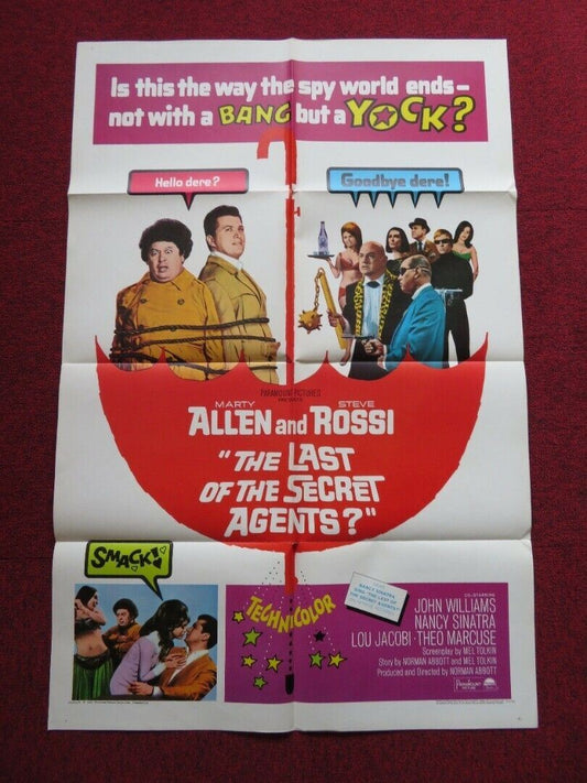 THE LAST OF THE SECRET AGENTS FOLDED US ONE SHEET POSTER MARTY ALLEN ROSSI 1966