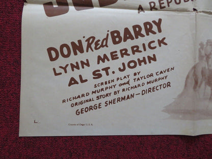 JESSE JAMES, JR. FOLDED US ONE SHEET POSTER DON 'RED' BARRY LYNN MERRICK R1942