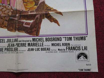 TOM THUMB FOLDED US ONE SHEET POSTER CHARLES PERRAULT MICHEL ROBIN 1975